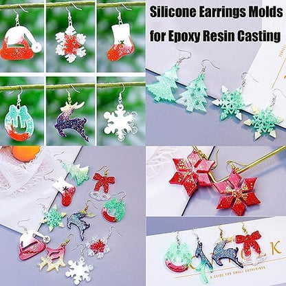 Christmas Earring Molds, 5 Pcs Christmas Style Resin Earring Molds - Image 4
