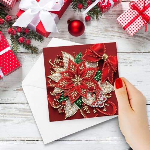 6pcs DIY Diamond Art Christmas Cards Kit with Envelopes & Tools-Diamond Dot Greeting Cards,Xmas 5D Rhinestones Painting for Adults,DIY Craft Family Friend Xmas Gifts(Xmas Atmosphere) - Image 7