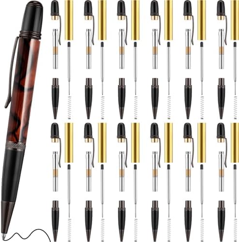 Colarr 12 Pack Woodturning Pen Kit Twist Ballpoint Pen Kit, Black by Colarr