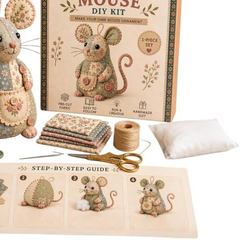 Embroidery Maker Kit with Buttons Mouse Ornament - Image 7