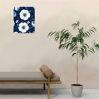 Botanical Paint By Numbers Kit For Adults - Diy Blue White Flower Pattern Painting On Canvas 16X20 In, Acrylic Paint Set, Suitable For Beginners, Wall Decor Art For Home Decoration Or Gifts, Unframed - Image 4