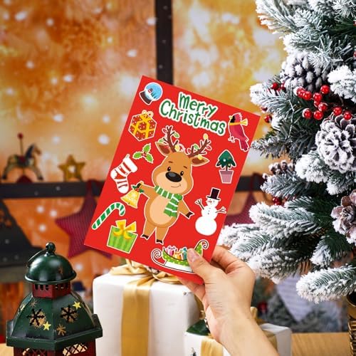 Fullhawl 48 Set Christmas Card Making Kits DIY with Stickers Envelopes - Image 4