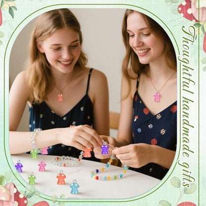 Jetec 50 Pieces DIY Mushroom Resin Charm Pendant Jewelry Finding Charm DIY Decor Making Resin for Women Bracelet Necklace Earrings Keychain Craft - Image 6