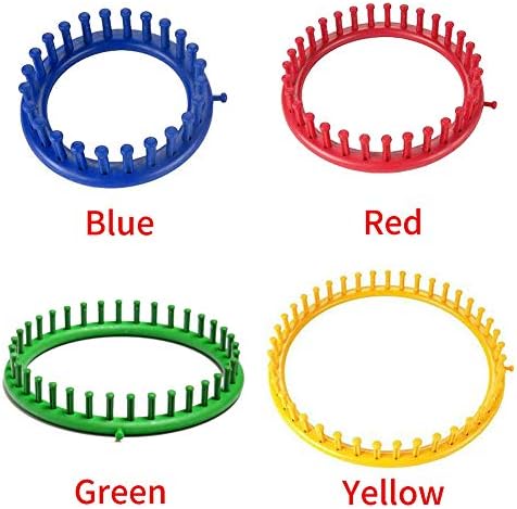 Kakalote Round Knitting Looms Set, Craft Kit Tool with Hook Needle and Crochet, Round Plastic Knit Quick Loom Set, for Loom Knitting Hats, Scarves Shawl Sock Blankets & More(Yellow-29cm) - Image 4