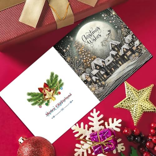 6pcs DIY Diamond Art Christmas Cards Kit with Envelopes & Tools-Diamond Dot Greeting Cards,Xmas 5D Rhinestones Painting for Adults,DIY Craft Family Friend Xmas Gifts(Christmas) - Image 5