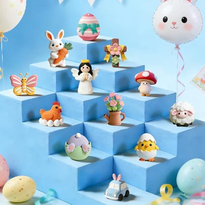 Easter Air Dry Clay for Kids,12 Boxes Modeling Magic Clay Kit with Sculpting Tools Tutorials, Safe & Non-Sticky DIY Craft Kit for Easter Basket Stuffers Gifts - Image 3
