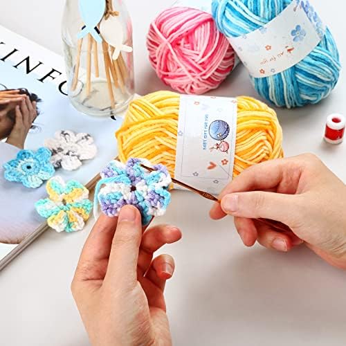 Yinsun 10x50g Multi Color Acrylic Yarn 50g 1750 Yards Crochet Yarn Starter kit with Storage Bag for Knitting Crocheting Weaving Adult and Kid Craft Projects (Pack of 3) - Image 7