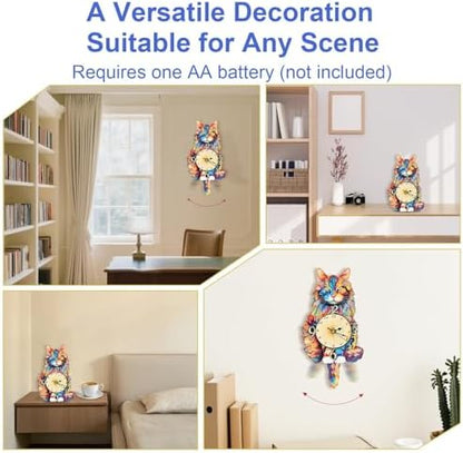 3D Wooden Puzzles for Adults, Maine Coon Clock Cat Wooden Puzzle DIY Craft - Image 5