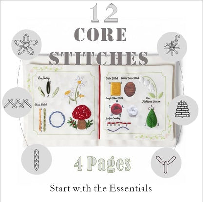 TenDawn Embroidery Stitch Book Kit, 12 Stitches, Basic Set - Image 3
