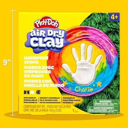Play-Doh Air Dry Clay Handprint Stone, Includes Reusable Mold, 5 Acrylic Paints, & 5 oz. of Paintable White Clay, Kids Craft Kit, Crafts for Kids Ages 4-8, Art Supplies for Craftrooms and Classrooms - Image 6