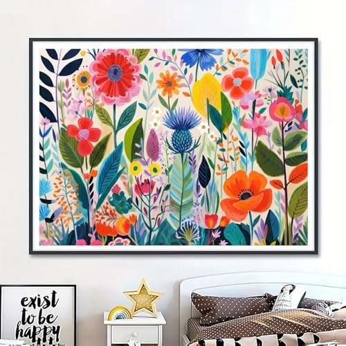 MaiMMaledy Paint by Numbers Kit for Adults Beginners Canvas Pictures with Framed Drawing Painting Acrylic Pigment with Wooden Triangle Easel Colorful Oil Painting Flowers 8Wx12L inch - Image 4