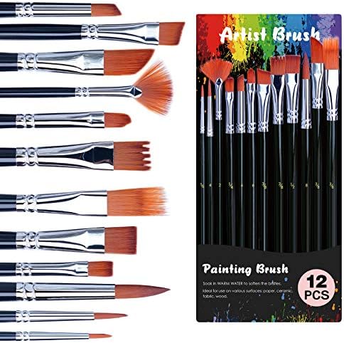 Acrylic Paint Set with 12 Art Brushes, 36 Colors (2 oz/Bottle) Acrylic Paint for Painting Canvas, Wood, Ceramic and Fabric, Paint Set for Beginners, Students and Professional Artist, Rich Pigments - Image 4