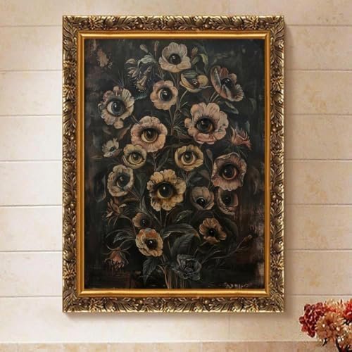 Eyes Flowers Paint by Numbers Kit for Adults Framed Canvas, Frameworkless - Image 4
