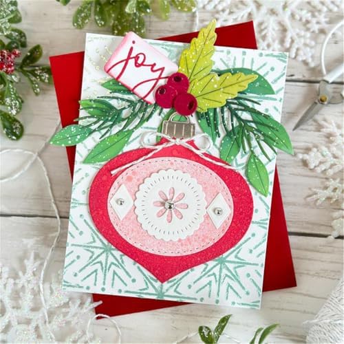 Scrapbooking Die-Cuts, Christmas Metal Cutting Dies for Card Making, Paper Craft Punch Template, Background Embossing Stencils, DIY Album Décor (Christmas Lantern Label-9.3x9.8cm) by FAWENUCY