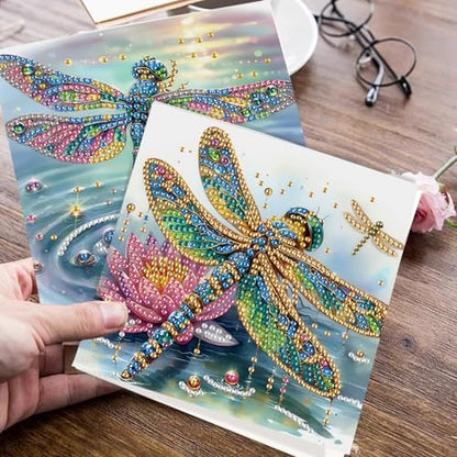 JISHSHAY 6 PCS Diamond Art Greeting Cards Dragonfly Diamond Painting Birthday Cards Animal Gem Art Gem Painting Mosaic Kits for Adults for Thanksgiving Anniversary Valentine Graduation All-Occasion - Image 7