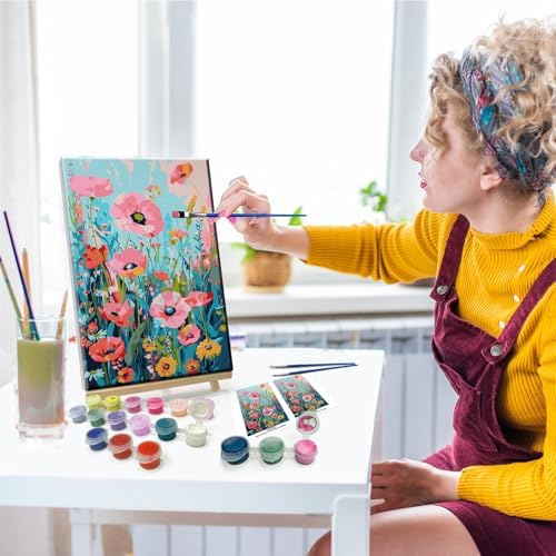 JOOZ Flower Paint by Number for Adults with Easel, 5D Paint by Numbers Kit - Image 6