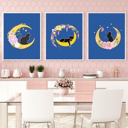 Louise Maelys 3 Set Cat Moon Embroidery Kit for Beginners Craft - Image 6