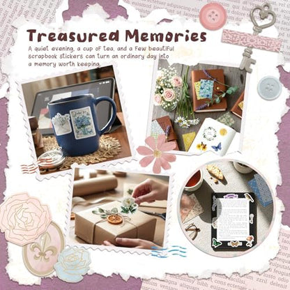 540 PCS Vintage Floral Scrapbook Supplies & Scrapbook Stickers, Junk Journal Supplies for Planners, Bullet Journaling, Retro Crafts, and Scrapbooking - Image 7