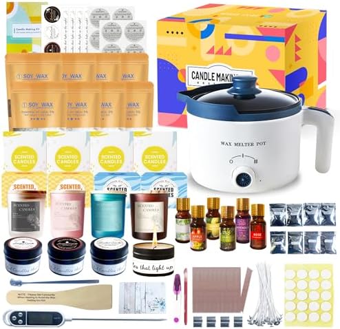 Scented Candle Making Starter Kit with Glass Jars for Adults by KQU