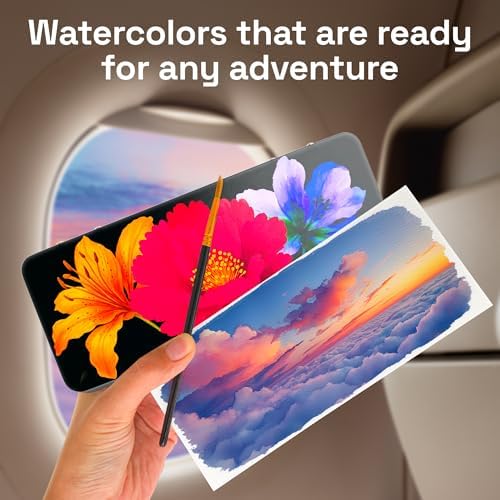 ARTISTRO Deluxe Watercolor Paint Set with Palette & Brush Pens - 100 Colors - Image 5