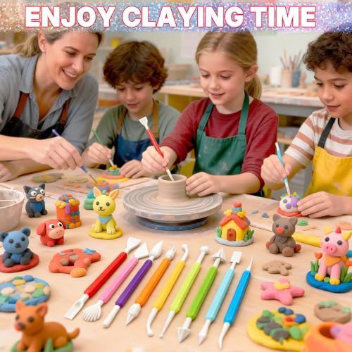 9PCS Air Dry Clay Tools for Kids, Double-Ended Modeling Clay Tools, Polymer Tools Kit for DIY Moulding Project, Pottery Wheel, Crafting Supplies, Pros, Beginners, Adults - Image 6