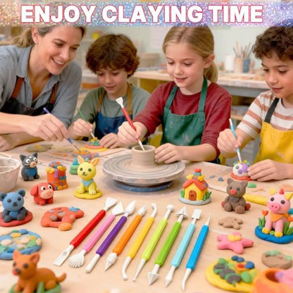 9PCS Air Dry Clay Tools for Kids, Double-Ended Modeling Clay Tools, Polymer Tools Kit for DIY Moulding Project, Pottery Wheel, Crafting Supplies, Pros, Beginners, Adults - Image 6