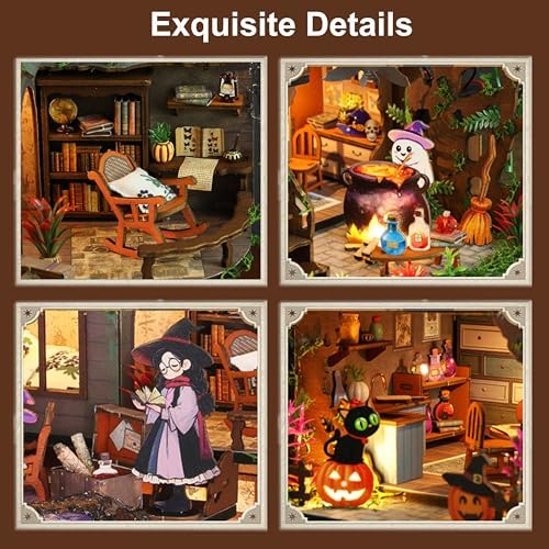 ISSEVE Miniature House Kit, Halloween Magic Castle Tiny House Building Kit - Image 3