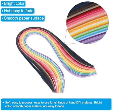 PATIKIL 180pcs Quilling Paper Strips Paper Flowers Quilling Kits 3/16"(5mm) Origami Paper for Adults Beginner Art Craft, 21"(54cm) 36 Colors - Image 3
