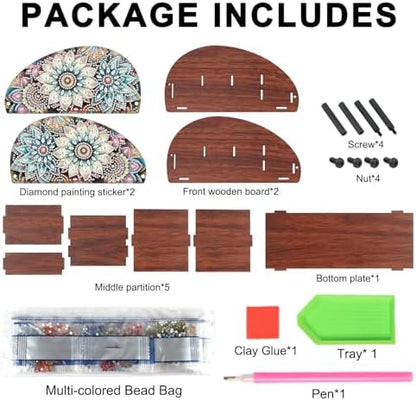 MVVMTOP Diamond Painting Kits Organizer Box, Diamond Art DIY Flowers Special Shape Diamond Partial Mosaic Handmade Making Kit Organizer Box, Home Dining Living Room Tabletop Art Decoration - Image 3