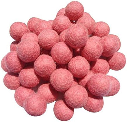 Elaine Room 2cm 20mm Wool Felt Balls Beads 100% Natural Wool Felting Woolen Felted Fabric for Home Decor Dream Catcher DIY Garland Crafts Handcrafts Project DIY (Light red 50pcs) by Elaine+Room