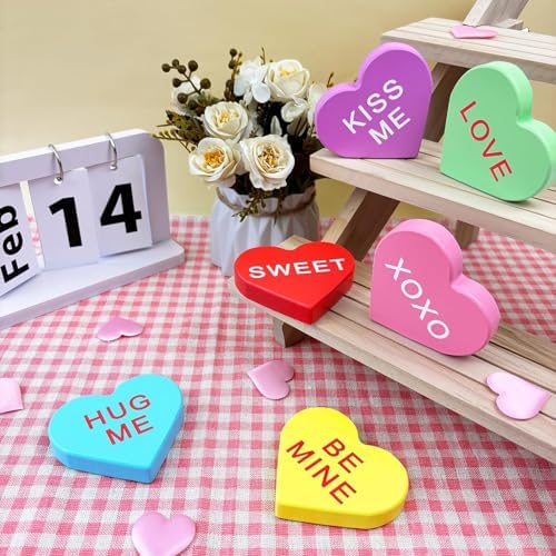 Wood Heart Painting Kit, 6 Unfinished Wooden Hearts with Craft Paint Set for Couples Activity, Blank Heart Signs for DIY Crafts, Personalized Tabletop Decor and Romantic Gift - Image 5