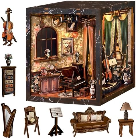 Spilay Book Nook Kit for Adults, Vintage DIY Miniature House Kit by SpilayDIYDollhouseMiniature