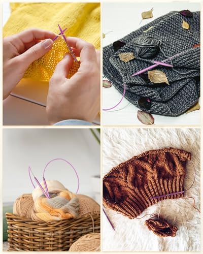 Aeelike Interchangeable Knitting Circular Needles 3-10.0mm, Purple Heart - Image 6