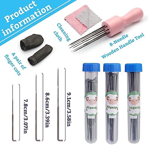 IMZAY Needle Felting Tools, 3 Size 60 Pcs Needle Felting Needles - Image 2