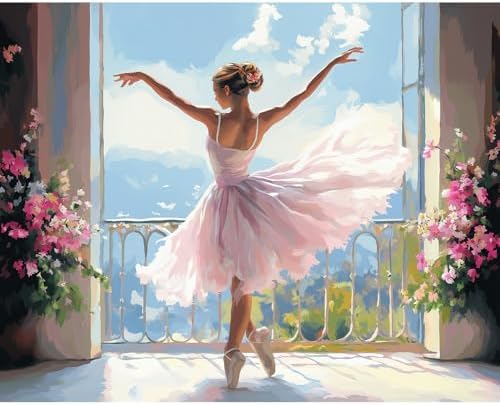 Natuyalo Dancing Girl Paint by Numbers Kit for Adults - Beautiful Woman Painting by Number on Canvas Without Frame, DIY Acrylic Art Crafts for Ideal Gift Home Wall Decor (16x20 Inch) by Natuyalo