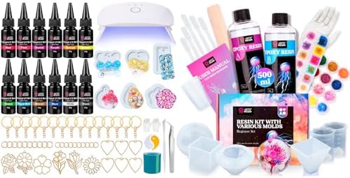 LET'S RESIN Epoxy Resin Kits and Molds Complete Set and All-Inclusive Keychain Making Kit by LETSRESIN