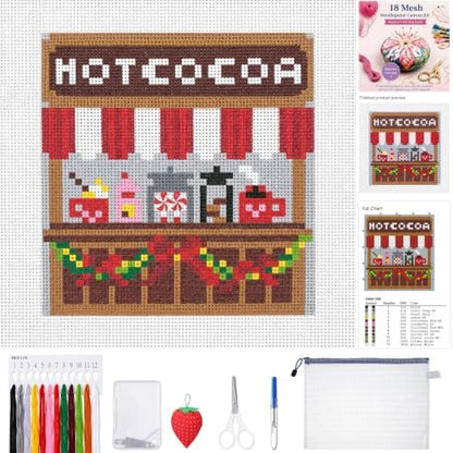 XunYee 18 Mesh Needlepoint Canva for Beginner, Hot Cocoa by XunYee
