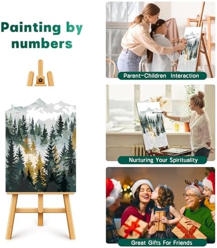 Framed Paint by Numbers Kit for Adults Beginner & Kids Age 8-12, Easy Landscape Adult Paint by Number Kits on Canvas, DIY Acrylic Forest Number Painting for Adults Mountain for Home Decor 8x12 Inch - Image 6