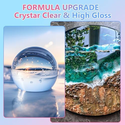 KISREL Epoxy Resin Kit 2 Gallon, Crystal Clear No Yellowing No Bubble Resin - Image 2