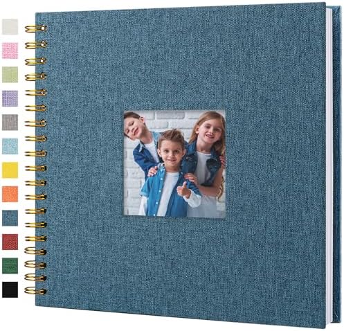 10"x10" Scrapbook Photo Album Linen Cover 20 Sheets 40 Pages White Paper by Hiwhy