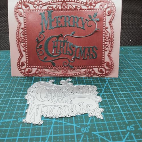 Scrapbooking Die-Cuts, Christmas Metal Cutting Dies for Card Making, Paper Craft Punch Template, Background Embossing Stencils, DIY Album Décor (Merry Christmas-9.2x7.5cm) - Image 3