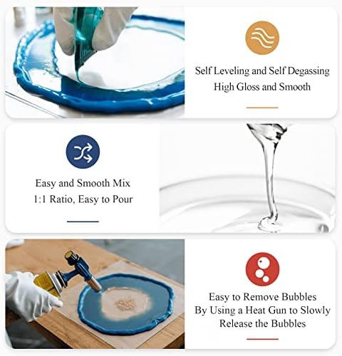Shabebe Epoxy Resin, 1Gallon Epoxy Resin Crystal Clear, Not-Yellowing No-Bubble,Self Leveling Easy Pour/Mix 1:1 Casting Kit & Coating for DIY Jewelry Making, Art Resina Clear Crafts,Molds,River Tables - Image 4
