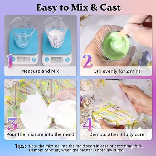 LET'S RESIN Resin Casting Powders Starter Kit,1000g Fast Cured Resin Powder - Image 5