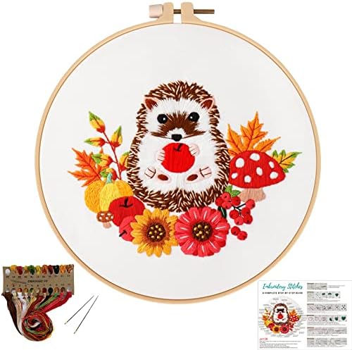 Louise Maelys Cute Hedgehog Embroidery Kit for Beginners Animal Craft by LouiseMaelys