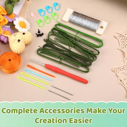 Iuuidu Crochet Kit for Beginners, Sunflower Crochet Flower Bouquet Kit - Image 6