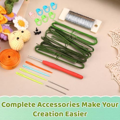 Iuuidu Crochet Kit for Beginners, Sunflower Crochet Flower Bouquet Kit - Image 6