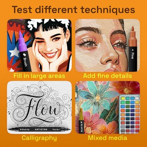 ARTISTRO 24 Dual-Tip Acrylic Paint Marker Pens for Drawing - Image 5