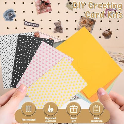 DIY Greeting Card Kit, Handmade Greeting Card Set Includes 16 Cards 16 Envelopes with Decoration Accessories, DIY Greeting Card Making Kits, Personalized Card Crafts for Kids Adults(rosy) - Image 2