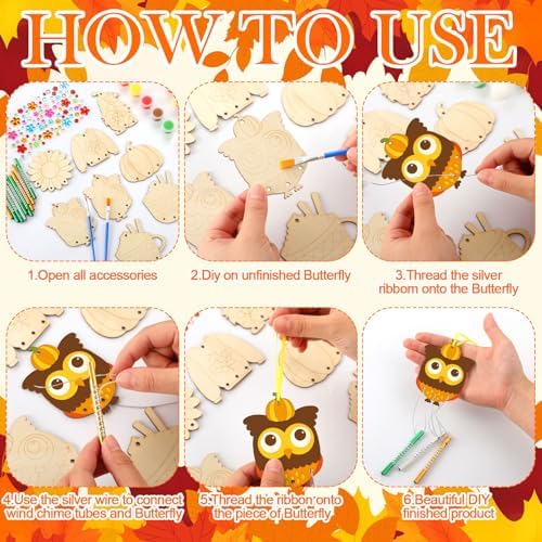 JellyArch Fall Harvest 30 Pack DIY Wind Chime Kit Art and Crafts - Image 4
