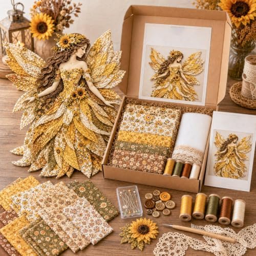 WGOHNUAHA Fairy Patchwork DIY Kit, DIY Flower Fairies Patchwork Sewing Kit - Image 4